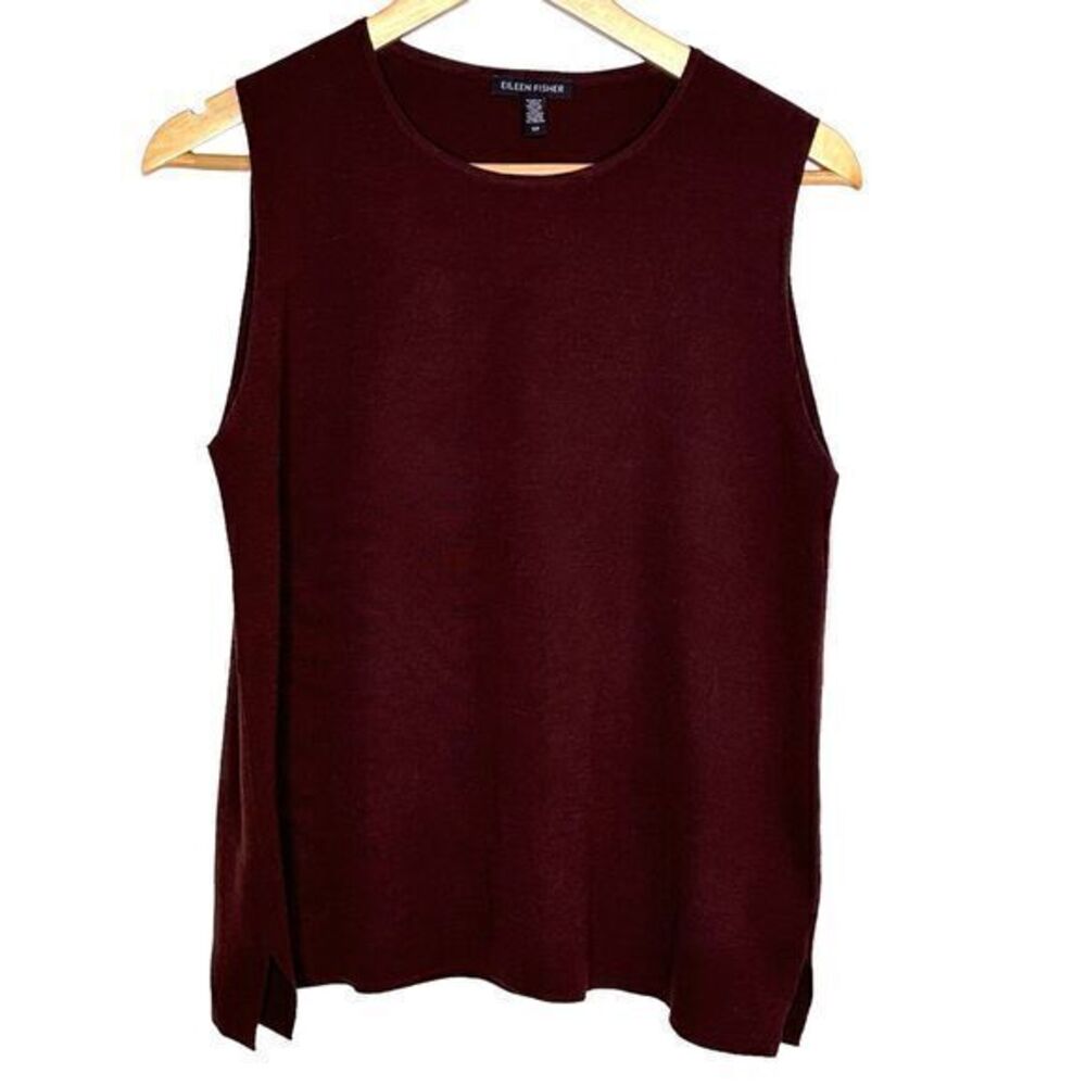 Eileen Fisher Brownstone Sleeveless Crew Neck Merino Wool Tank Top Size S/P